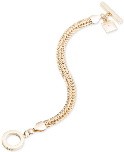 Gold-Tone Flat Chain Toggle Bracelet 
