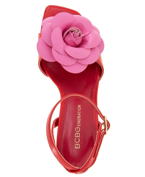 Women's Toori Ankle Strap Buckle Floral High Heel Dress Sandals