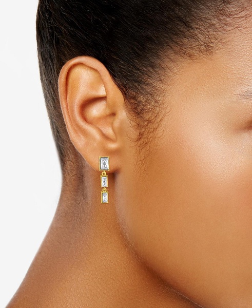 Clear Crystal Triple Stone Drop Earring