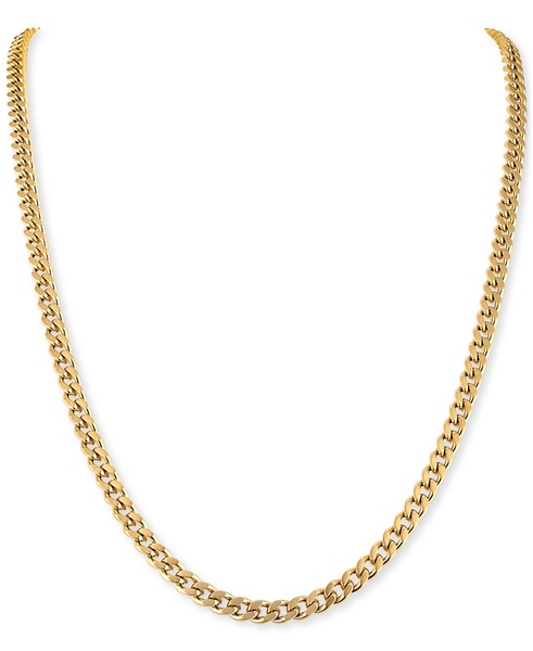 Gold-Tone Stainless Steel Classic Curb Chain 22" Necklace