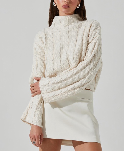 Women's Sloan Mock-Neck Cable-Knit Sweater