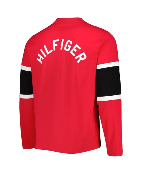 Men's Red Chicago Blackhawks Walter Lace-Up Long Sleeve Top