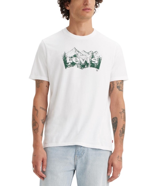 Men's Short Sleeve Crewneck Mountain Graphic Logo T-Shirt