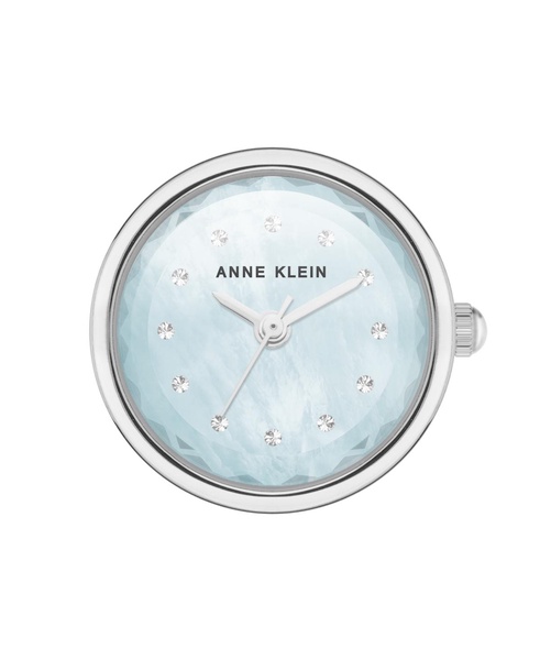 Women's Quartz Aqua and Silver-Tone Metal Alloy Ring Watch, 20mm