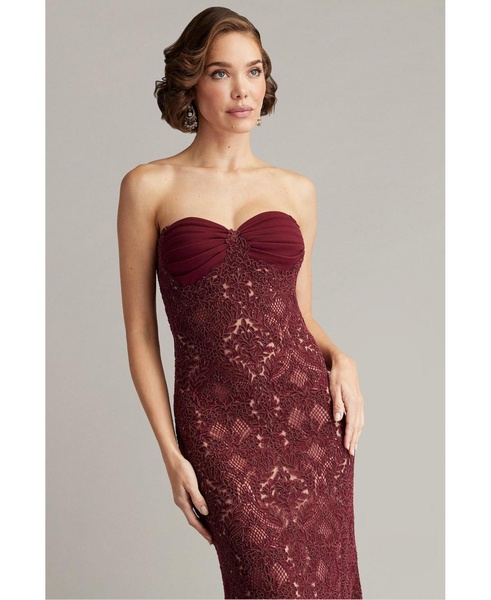 Women's Kohli Strapless Lattice Embroidered Gown