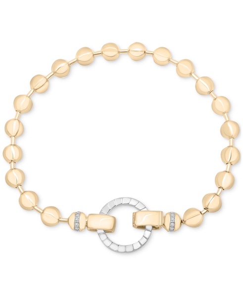 Diamond Beaded Bracelet (1/8 ct. t.w.) in  Gold Vermeil & Sterling Silver, Exclusively at Macy's