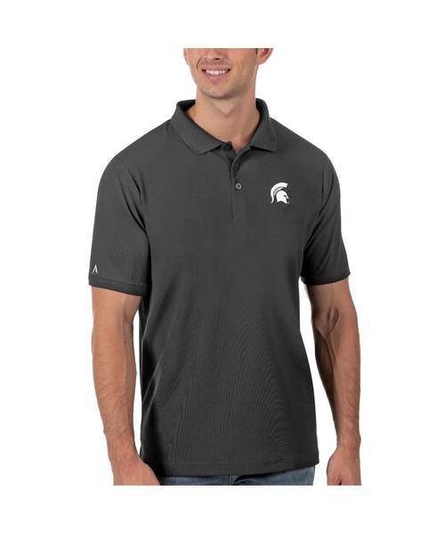 Men's Anthracite Michigan State Spartans Legacy Pique Polo