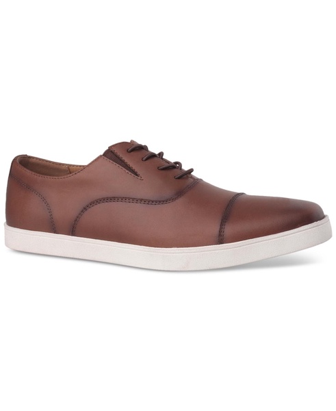 Men's Callowayy Leather Lace-Up Cap-Toe Sneakers, Exclusively at Macy's 
