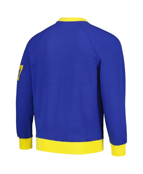 Men's Royal Los Angeles Rams Reese Raglan Tri-Blend Pullover Sweatshirt