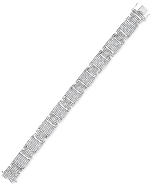 Men's Diamond Pavé Square Link Bracelet (6-1/2 ct. t.w.) in 10k White Gold