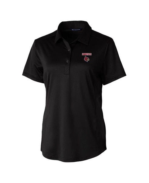 Women's Black Louisville Cardinals Prospect Textured Stretch Polo Top