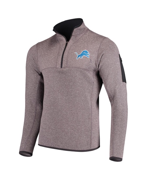 Men's Charcoal Detroit Lions Fortune Quarter-Zip Pullover Jacket