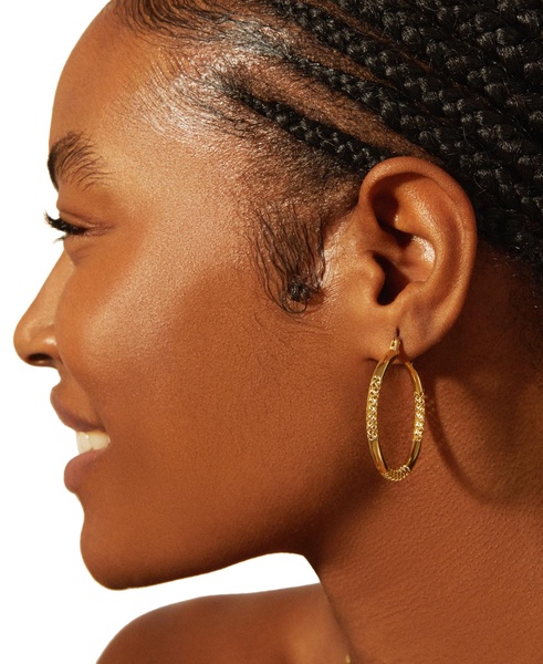 Lattice Extra Small Hoop Earrings in Gold Vermeil, Created for Macy's