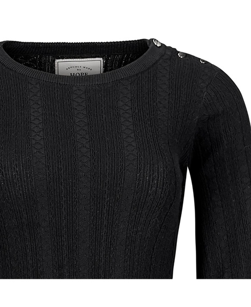 Women's Organic Long Sleeve Flounce Edge Cable Sweater Dress