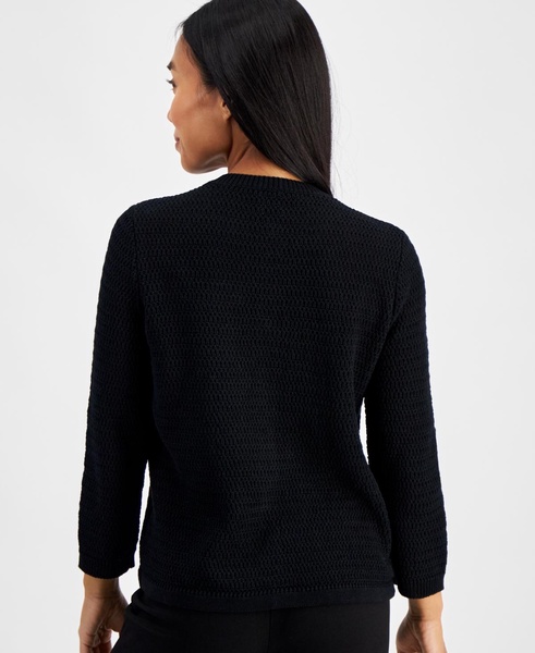 Petite Pocket Button-Front Cardigan