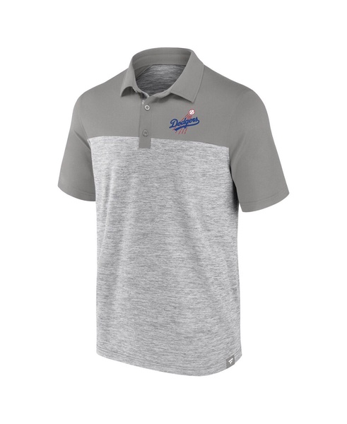 Men's Heather Gray Los Angeles Dodgers True Classics Avid Fan Brushed Polo