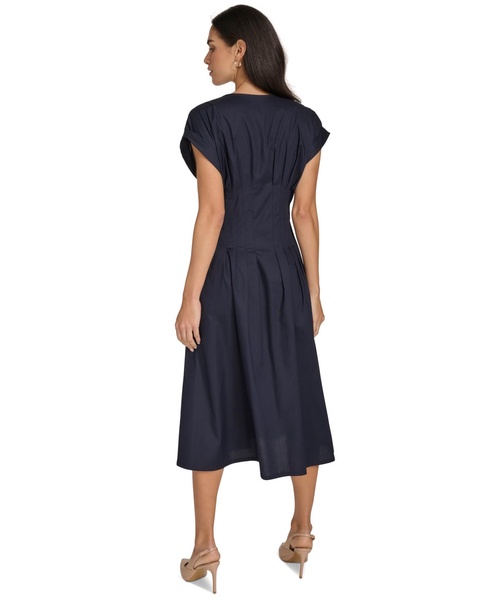 Women's Jewel-Neck Short-Sleeve Shirtdress 