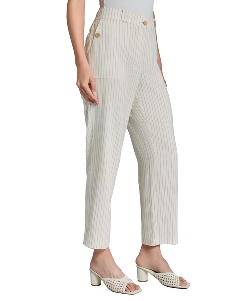Women's Pinstriped Straight-Leg Pants
