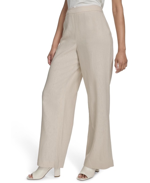 Women's Elastic-Back Mid-Rise Wide-Leg Pants