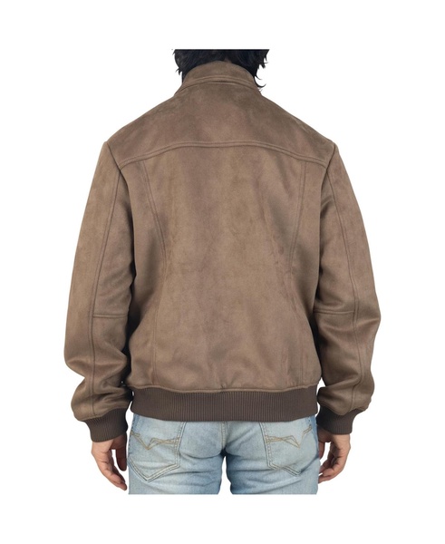 Blake Mens Microsuede Bomber Jacket Slim Fit Casual Softshell Coat