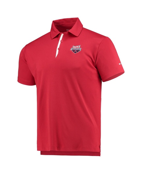 Men's Red USA Swimming Swim Sand Save Polo Shirt
