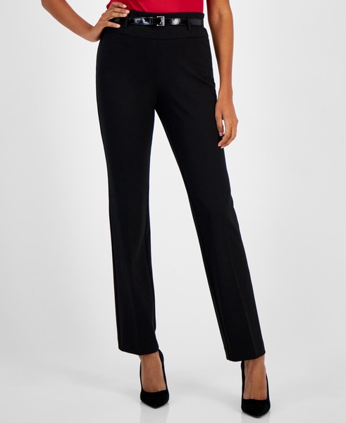 Women's Compression High-Rise Belted Bootcut Pants, Regular & Petite 