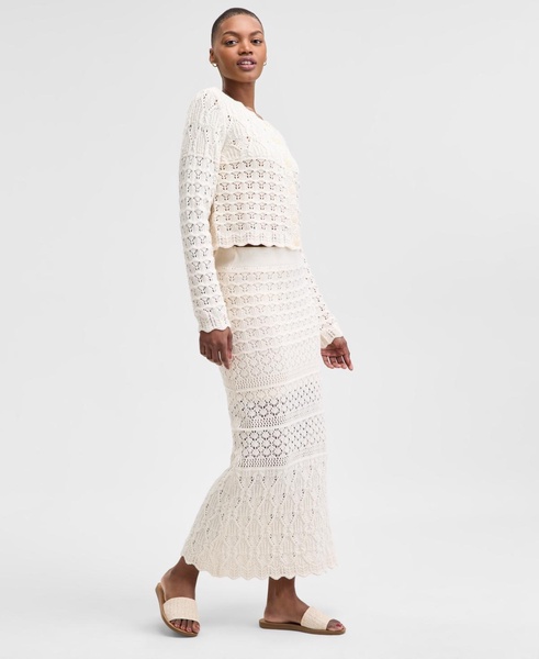 Women's Crochet Scalloped-Hem Maxi Skirt, Exclusively at Macy's