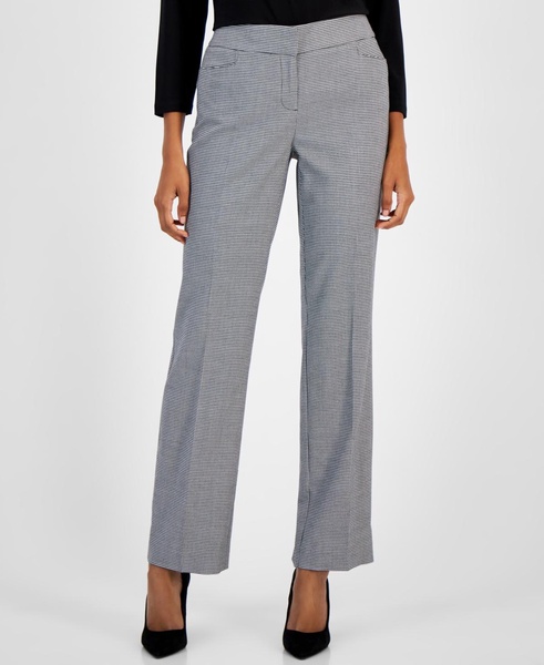 Women's Mini Houndstooth Straight-Leg Pants 