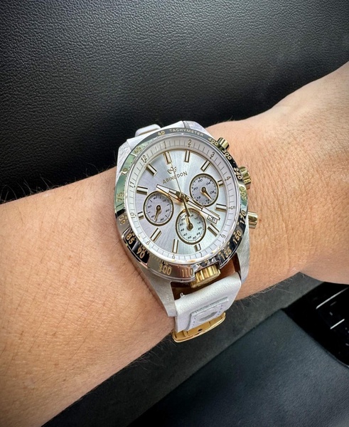 Women's Jordan Chronograph Multifunctional Champagne Leather Strap Watch, 40mm