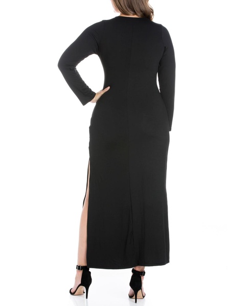 Women's Plus Size Side Slit Fitted Maxi Dress