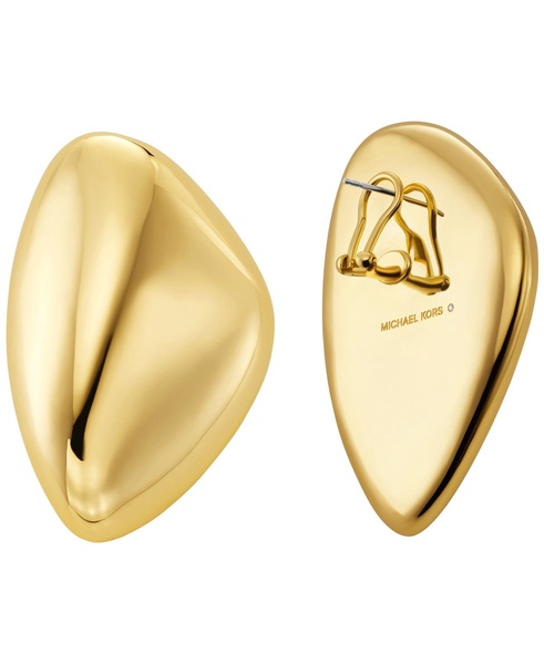 Brass Pebble Statement Earrings