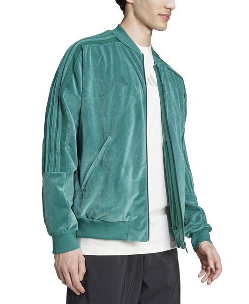 Men's Tiro Loose-Fit Full-Zip Velvet Bomber Jacket