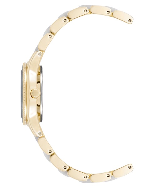 Women's Quartz Ivory Pearlescent Acetate and Gold-Tone Metal Alloy Link Bracelet Watch, 30mm