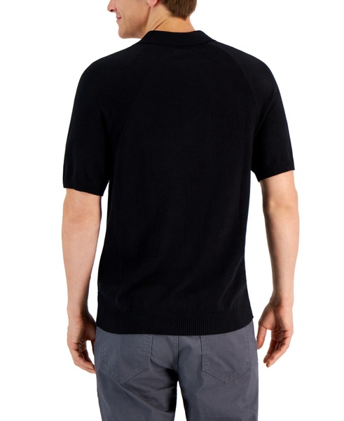 Men's Ribbed Raglan Sweater-Knit Polo Shirt, Created for Macy's 