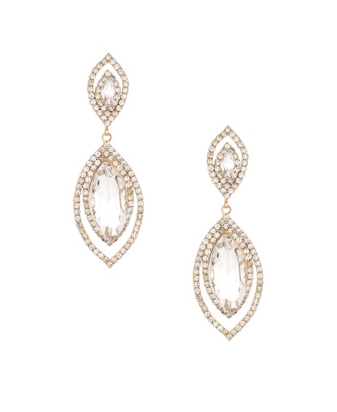 Timeless Crystal Dangle Earrings in 18K Gold Plating
