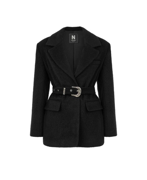 Women's Self-Belted Double Breasted Jacket