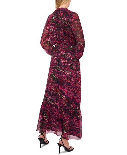 Women's Printed Split-Neck Maxi Dress