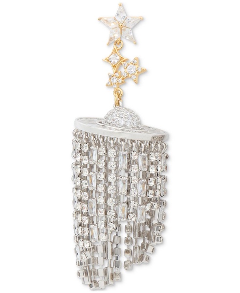 Gold-Tone Space Cadet Fringe Drop Earrings
