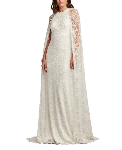 Women's Piers Embroidered Cape Gown