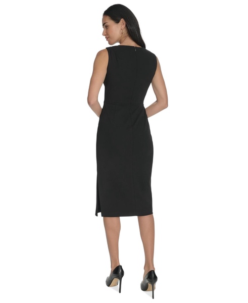 Women's Asymmetric-Neck Sleeveless Sheath Dress