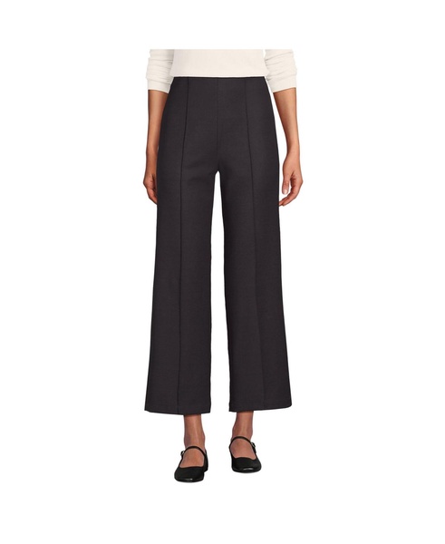 Women's Bi Stretch High Rise Pintuck Wide Leg Crop Pants