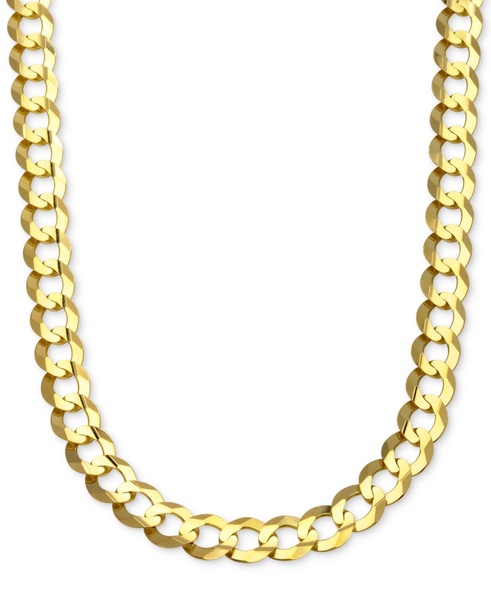 22" Curb Link Chain Necklace (10mm) in Solid 10k Gold