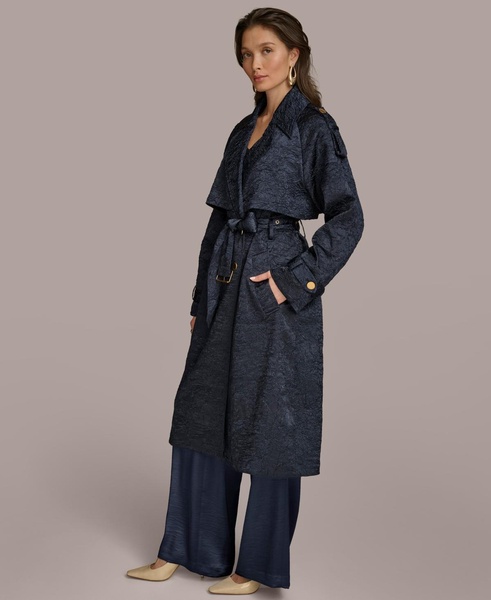 Women's Crinkle Satin Trench Coat
