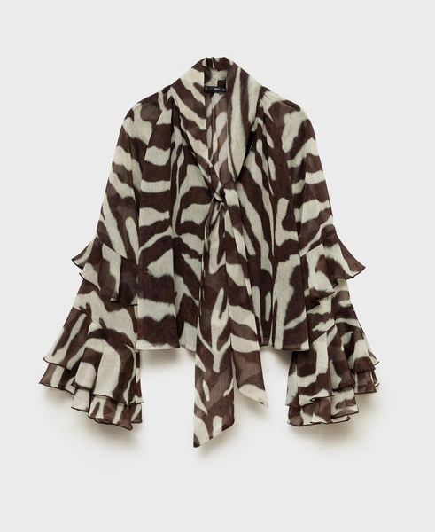 Women's Flared Sleeves Printed Blouse
