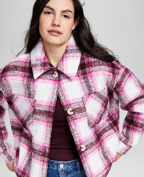 Women's Plaid Drop-Shoulder Jacket, Created for Macy's