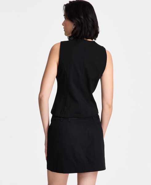 Women's Sleeveless Dual-Zipper Ponté Top, Exclusively at Macy's