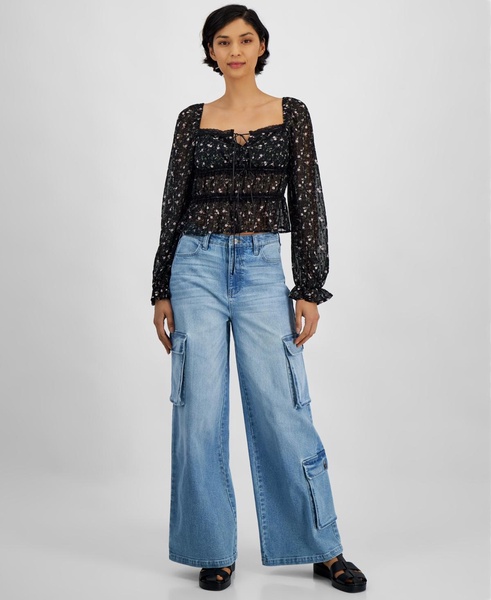 Women's Tie-Front Woven Top, Exclusively at Macy's