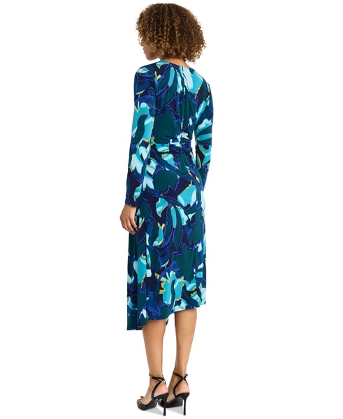 Women's Printed Gathered Midi Dress