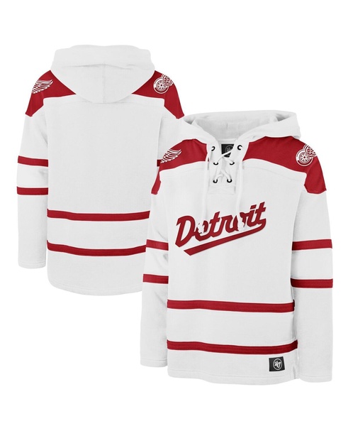 Men's White Detroit Red Wings 2025 NHL Stadium Series Superior Lacer Pullover Hoodie