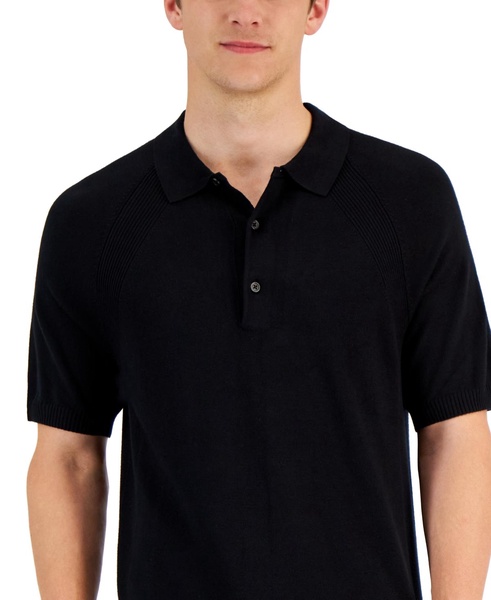 Men's Ribbed Raglan Sweater-Knit Polo Shirt, Created for Macy's 